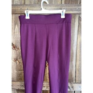 Anne Klein Jeans Pants Women’s Medium M Purple Eggplant Elastic Waistband